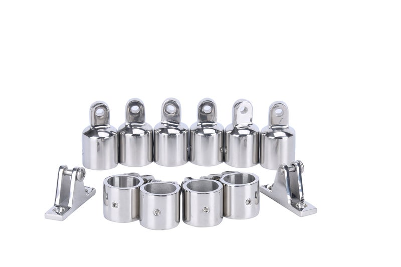 Amarine Made Bimini Top Hardware, 12 Pcs Bimini Top Fittings fits 1inch Od Round Tube, Stainless Steel Bimini Hardware Sets for Canopy - Image 2